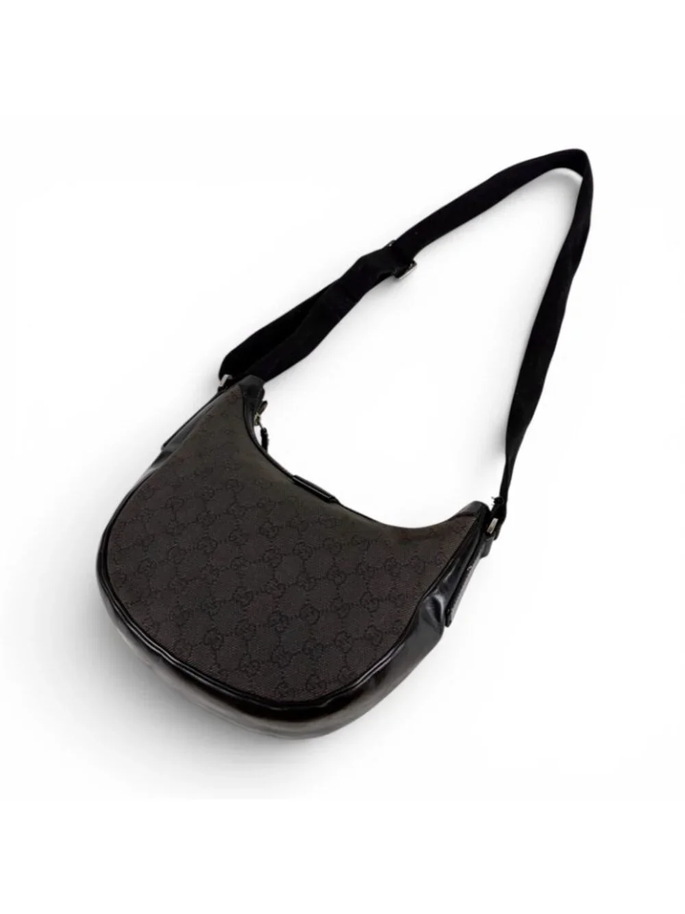 Gucci GG Canvas Shoulder Bag Cross Black